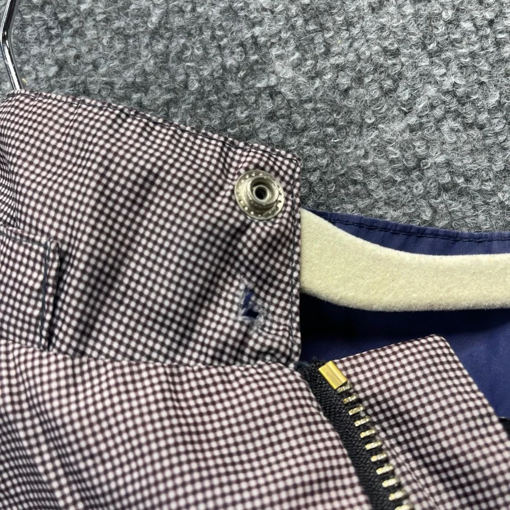 Gucci Vintage Micro Check Bomber Jacket Men Brown Blue Striped Hem Made in Italy